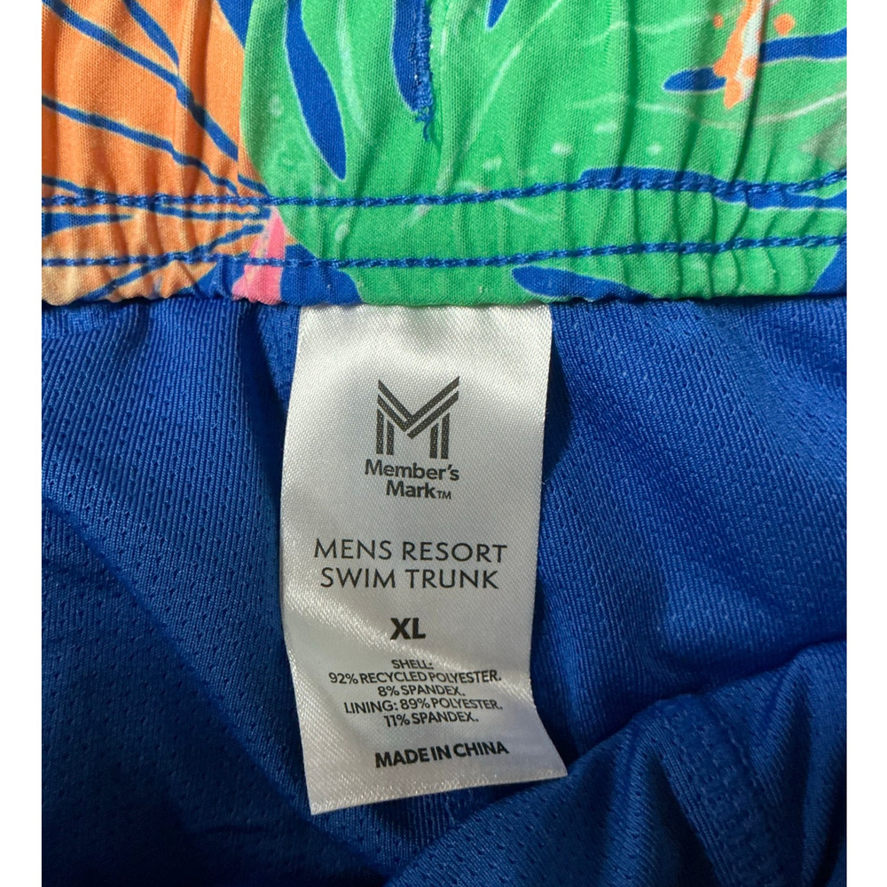 Member's Mark Men's Resort Swim Trunks Floral Size XL UPF 50 Quick Dry - Picture 3 of 6